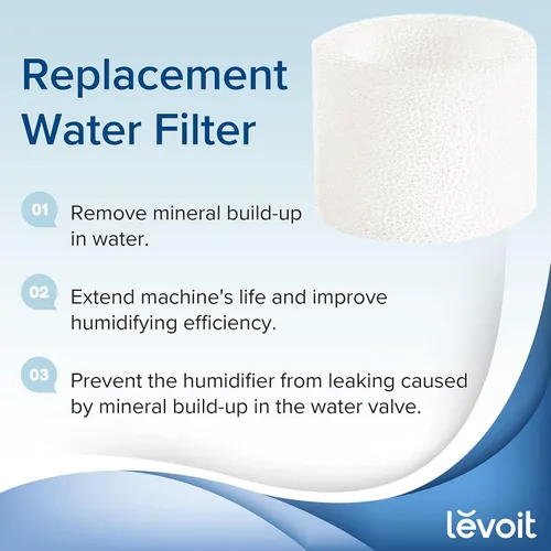 Vista 7 de LEVOIT LV600S Humidificadores inteligentes de niebla cálida y fría y almohadillas aromáticas, paquete de 16, filtros de repuesto para humidificador