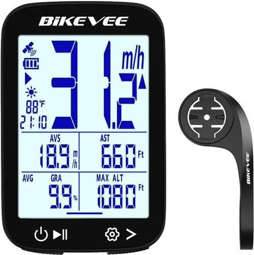 Vista 11 de GPS Bike Computer, 2.4" Screen, Altitude, Gradient, IPX7, 28H Negro-a