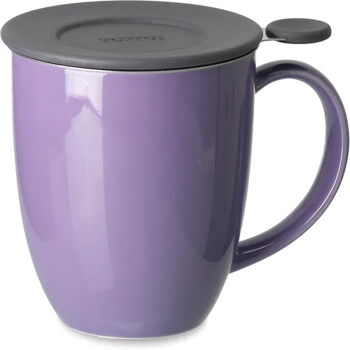 Vista 6 de FORLIFE Uni Brew-in-Mug con infusor de té y tapa, 16 onzas, color rojo