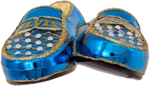 Vista 7 de Kurt Adler Elvis Blue Suede Shoes Adorno de cristal (5 pulgadas)