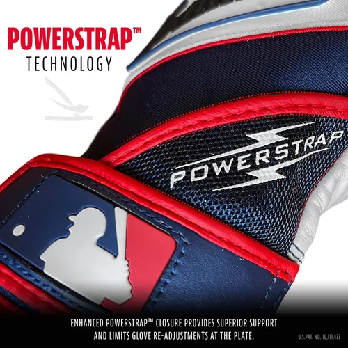 Vista 3 de Franklin Sports MLB Guantes de Béisbol - Guantes Powerstrap para Adultos y Jóvenes de Bateo para Hombres, Mujeres, Niños y Niñas