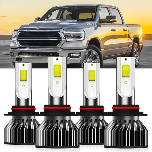 Vista 11 de Compatible con DODGE RAM 1500 2500 3500 2003 2004 2005 Bombilla de luz 9007/hb5 haz alto Luz baja, Paquete de 4