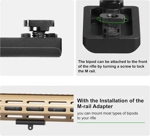 Vista 3 de M Lock - Adaptador de bípode con montura tipo M Lock Sling Stud Bipod Mount Aplicar a riel guía tipo M