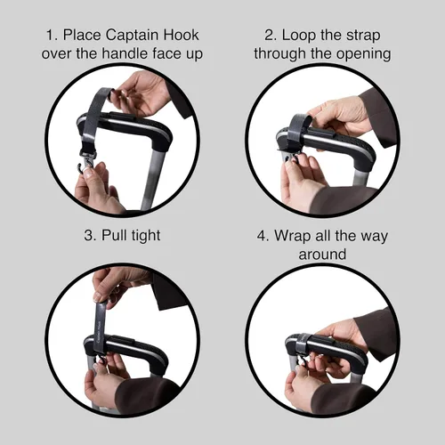 Vista 7 de The Original Captain Hook - Paquete de 2 ganchos multiusos para tu bolso bolsas de compras abrigo mochila se puede utilizar con equipaje cochecito