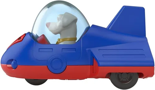 Vista 4 de Fisher-Price - Vehículos de superhéroes de metal fundido a presión inspirados en la película DC League of Superpets – Krypto Superdog Red and Blue