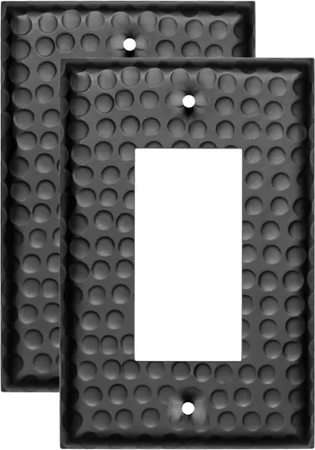 Vista 24 de Monarch Abode placa de pared basculante de una banda, placa de pared de cobre puro martillado a mano para un solo interruptor, cubierta decorativa