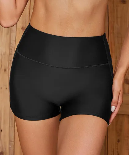 Vista 5 de SHEKINI Traje de baño para mujer, de cintura alta, de secado rápido, pantalones cortos