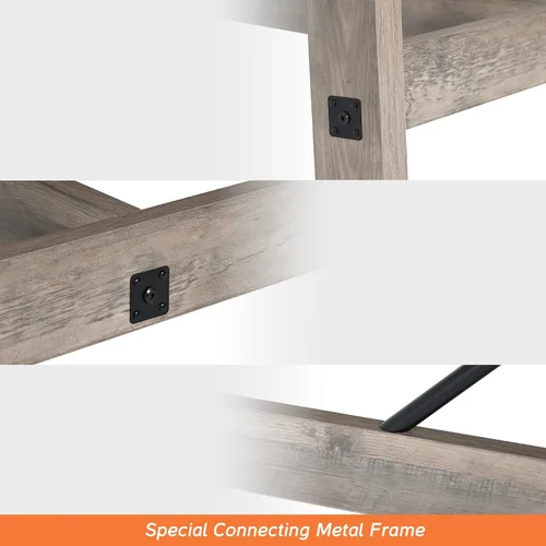 Vista 4 de WAMPAT Mesa de comedor de granja de 67.7 pulgadas para 4-6 personas, mesa de cocina rectangular moderna de madera con patas de madera resistentes