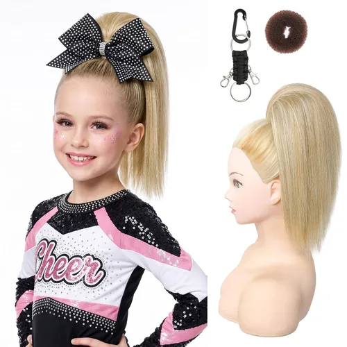 Vista 12 de SEIKEA Pieza de Cabello de Cola de Caballo para Porristas, 10" Lisa Resistente a los Enredos Suave Rubio Natural Extensión de Cola de Caballo