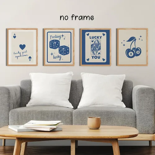 Vista 2 de KEUSPI Póster artístico de pared de 8 bolas con diseño retro de la frase «Lucky You Girl» de «Lucky You Girl» («Lucky You Girl») para decoración