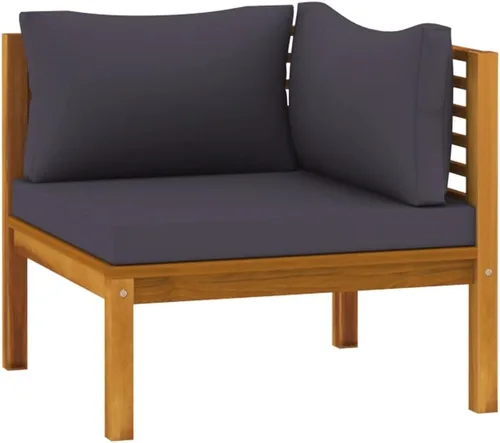 Vista 5 de Juego de 5 piezas para patio con cojín, juego de muebles de sofá, resistente a la intemperie, adecuado para uso en exteriores, requiere montaje Gris