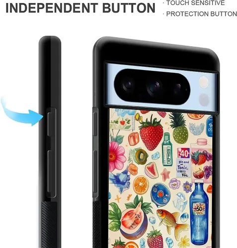 Vista 585 de Compatible con Google Pixel 4A 5G Mobile Case Creative Acrylic Panel trasero Silicona Protección Grip especialmente diseñado para Google Pixel 4A 5G