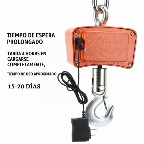 Vista 8 de Báscula colgante digital para grúa industrial con sensor de precisión adecuada para pesaje de granja (500 kg/1100 lb)