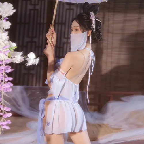 Vista 5 de Disfraz chino sexy de cheongsam oriental tradicional elegante traje de dinastía Tang Hanfu