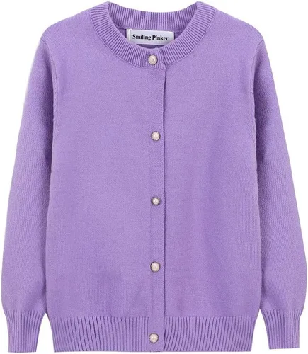 Vista 16 de SMILING PINKER cardigan de cuello redondo para niñas Negro