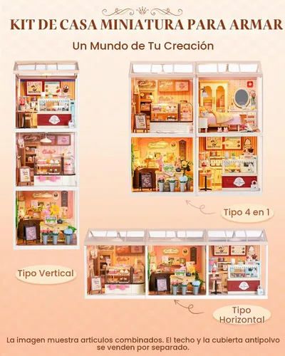 Vista 8 de Rolife Super Creator Kits Fresh Flower Shop, bloques de construcción de casa pequeña para muñequitas, kits de bricolaje de modelo de casa