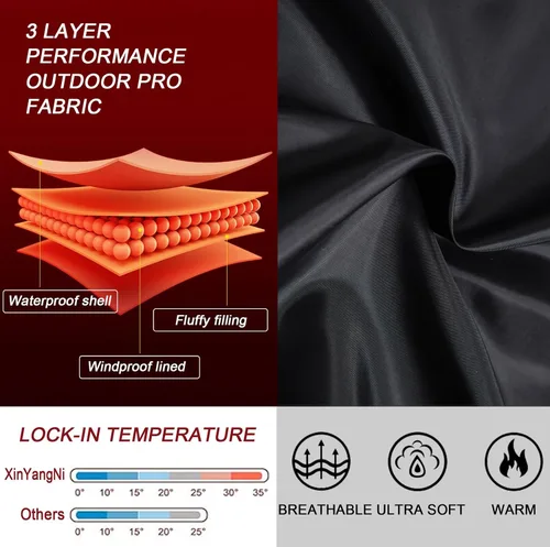 Vista 11 de XinYangNi Chaleco de invierno con forro polar para hombre, chaqueta de burbujas cálida e informal