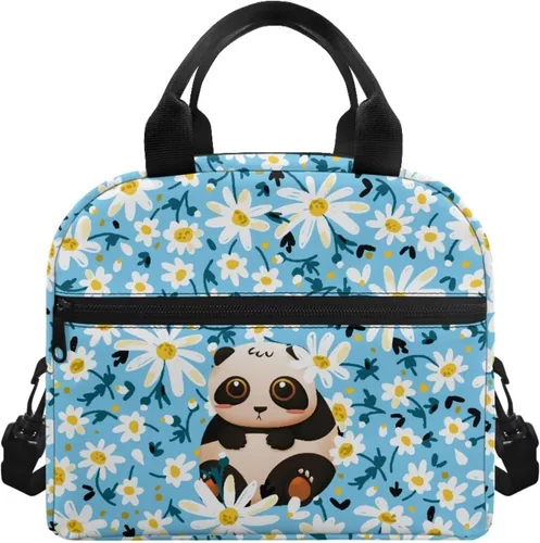 Vista 17 de doginthehole Bolsa de almuerzo de noche estrellada para mujeres y niñas, bolsa de almuerzo con correa ajustable para el hombro con estampado