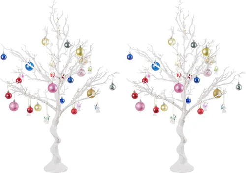Vista 8 de NUPTIO Árbol Artificial Negro de Halloween: 22.8 pulgadas de Alto Exhibidor de Ornamentos Navideños Árboles Falsos Manzanita Ramas Decorativas