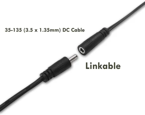 Vista 3 de Cable de extensión para iluminación debajo del gabinete, luces LED regulables de disco, kit de tira enlazable CC 12V 5 pies 35-135 conector CC
