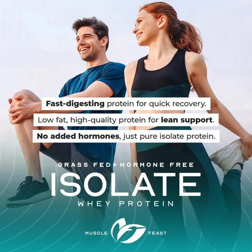 Vista 8 de Muscle Feast Proteína de suero aislada de vacas alimentadas a pasto, totalmente natural sin hormonas, criadas en pasto, Proteína de suero aislada