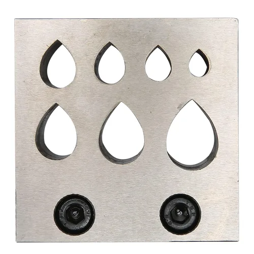 Vista 6 de Juego de cortadores de disco de perforación 45 herramientas de acero en forma de gota para hacer joyas, herramientas de formación de perforaciones