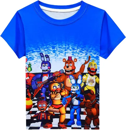 Vista 2 de Yowhdae FNAF Personajes Niños Gráficos Camisetas Moda Tee 5-10Y