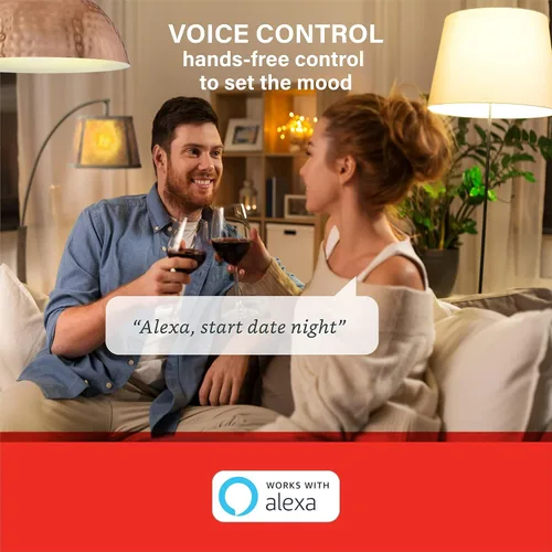 Vista 11 de Sengled Bombilla de luz Alexa, bombillas inteligentes de malla Bluetooth, bombillas inteligentes que funcionan solo con Alexa, bombilla LED