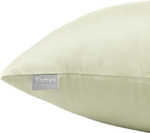 Vista 6 de Thmyo - Paquete de 2 fundas de almohada de algodón sólido decorativas cuadradas, fundas de almohada DIY, fundas de almohada en blanco