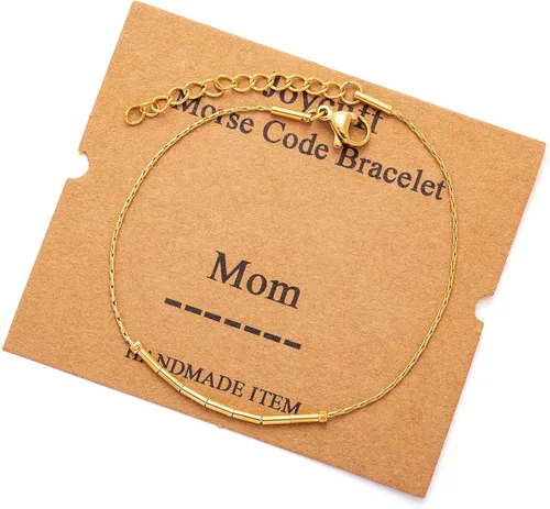 Vista 77 de JoycuFF Pulseras inspiradoras de código morse para mujeres, cuentas de plata, joyería con mantra de motivación, regalos para ella
