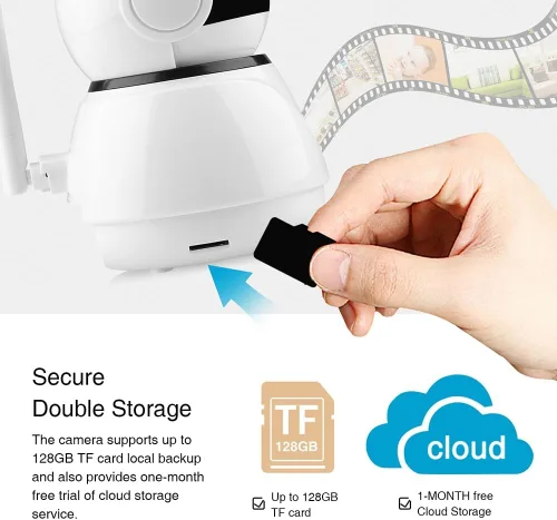 Vista 2 de Tarjeta de memoria TF de 128 GB Clase 10 FAT32 de alta velocidad de lectura/escritura para cámara de seguridad Dash Cam 24/7 grabación