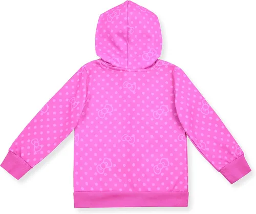 Vista 4 de Hello Kitty Sudadera con capucha con cremallera para niñas bebés niños pequeños y grandes color rosa Rosado