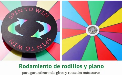 Vista 8 de WinSpin Rueda de premio de 12" que sobremesa 14 ranuras resistente editable