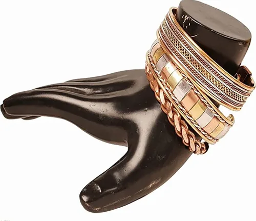 Vista 2 de RIANGI Pulsera de cobre curativo para hombres y mujeres, pulseras de cobre para hombres para artritis y articulaciones, pulsera vikinga