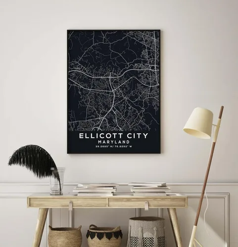 Vista 8 de Map of Ellicott City, Maryland, Evening (8x10)