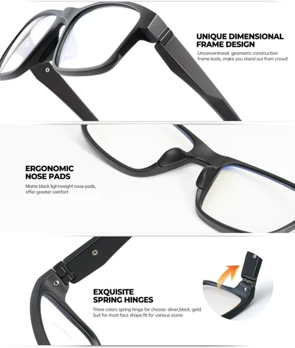Vista 3 de ANYLUV Blue Light Blocking Glasses for Men Women Lightweight Computer Gaming Glasses Anti Eye Strain Rectangle Frame