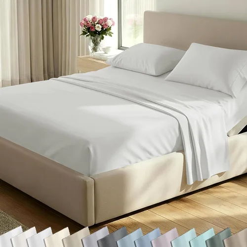 Vista 50 de California Design Den Juego de sábanas de lujo tamaño King - 100% algodón, 600 número de hilos, sábanas King de bolsillo profundo, ropa de cama