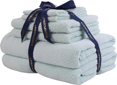 Vista 38 de Everplush Diamond Jacquard - Juego de 6 toallas de baño de lujo, súper suaves, de gran tamaño, altamente absorbentes y de secado rápido para baño