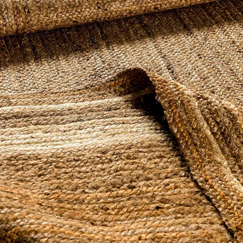 Vista 4 de Flash Furniture Prima - Alfombra de fibra natural de yute de 8 x 10 pies, alfombra trenzada de yute para interiores, alfombras de área natural