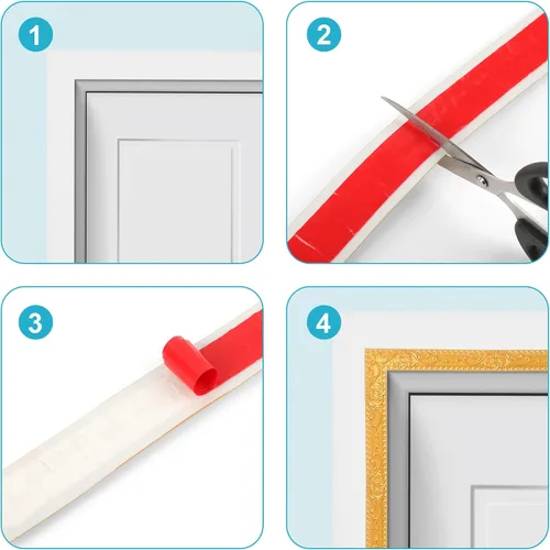 Vista 4 de 5M PVC decorativo línea suave autoadhesivo marco de puerta de papel bandas de borde pegatinas de pared impermeable correa de techo decoración