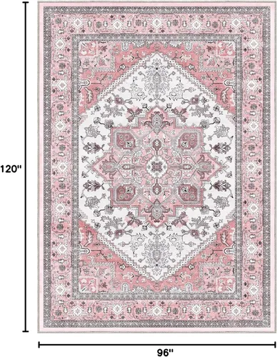 Vista 344 de OPPODREAM Alfombras suaves, pequeñas y lavables con parte trasera antideslizante, alfombra de cachemira sintética de pelo bajo, 2 x 3 pies, azul