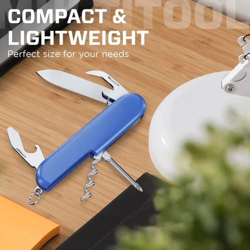 Vista 9 de Cuchillo de bolsillo pequeño 6 en 1 – Llavero multiherramienta – Cuchillo de bolsillo compacto para niños con abridor de botellas, abrelatas