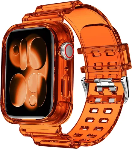 Vista 30 de DABAOZA Compatible con correa transparente de Apple Watch de 1.772 in y Purpurina transparente.