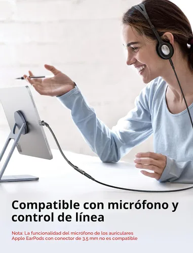 Vista 3 de Adaptador USB tipo C a conector de auriculares hembra de 3.5mm, cable JSAUX USB C a auxiliar de audio compatible con iPhone 15 Pro Max/15 Pro/15
