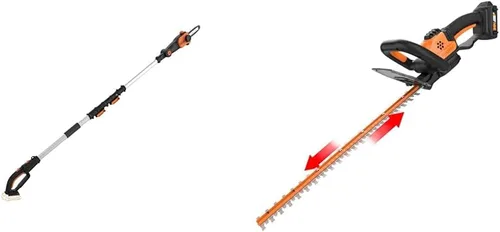Vista 7 de WORX Sierra de poste Power Share de 20 V y paquete de cortasetos de 22 pulgadas (solo herramienta WG349.9 y WG261.9)