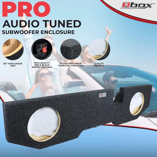 Vista 5 de Bbox - Caja de subwoofer dual de 10 pulgadas, carcasa de subwoofer alfombrada sellada, compatible con Dodge Ram Quad Cab 2002-2018, caja