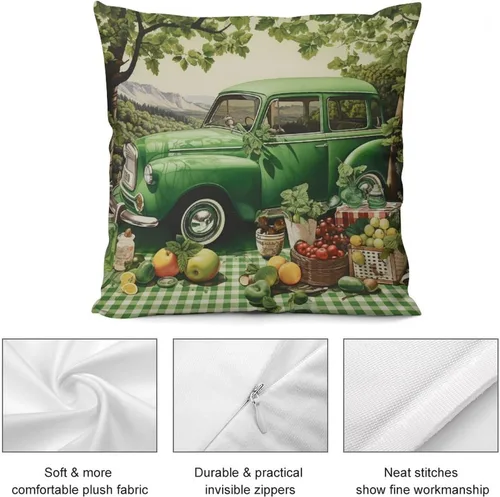 Vista 6 de Funda de cojín de terciopelo verde con diseño de trébol de granja, fundas decorativas para sala de estar, fundas de almohada cuadradas decorativas