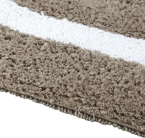 Vista 5 de Better Trends - Alfombra de baño 100% algodón reversible, altamente absorbente y lavable a máquina, suave, tapete de ducha para piso de baño