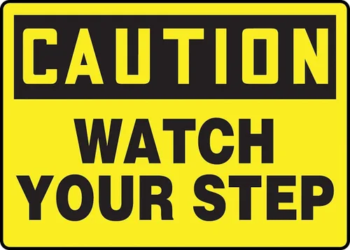 Vista 3 de Accuform Señal de seguridad "Caution Watch Your Step", Accu-Shield™, 7 x 10 pulgadas (MSTF645XP)