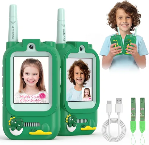 Vista 8 de Walkie Talkies para niños, paquete de 2, radios bidireccionales recargables de largo alcance, juguetes para niños y niñas de 3 a 5 años, aventura al